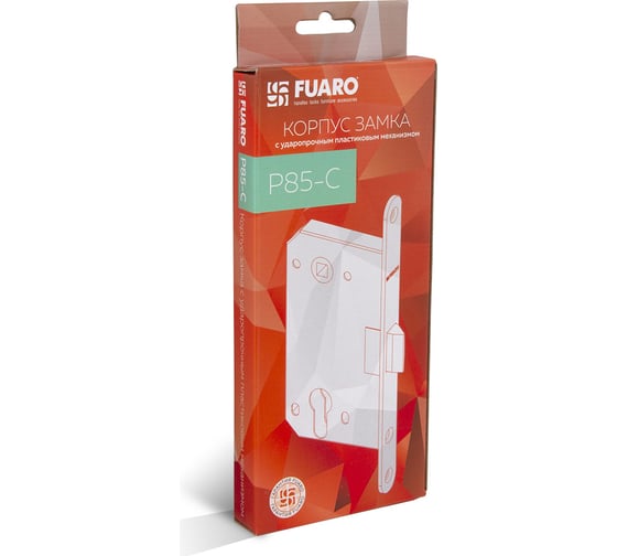 Корпус врезного замка c защёлкой FUARO PLASTP85C-50 (P85C-50) SSC сатинированный хром 45445