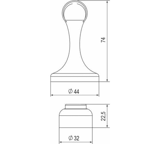 Дверной напольный упор PUNTO DFIX/MF45 (DSM-45) магнитный, SN-3 матовый никель 43369