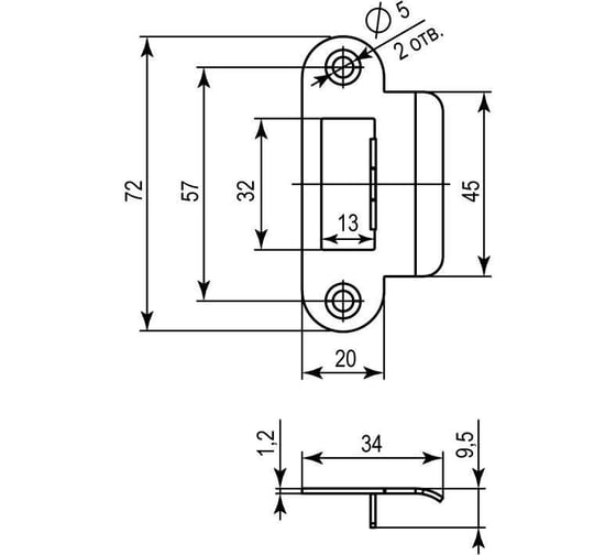 Ответная планка PUNTO STRP-F72/R20 (SP-F72/R20) SN тех. упаковка 41655