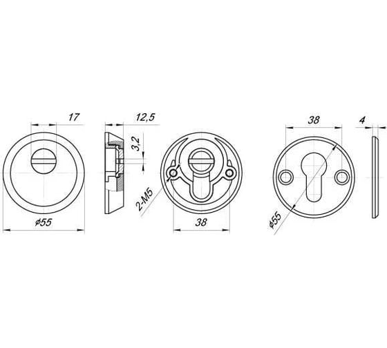 Накладка PUNTO DEF.SH-al/R-EXT.5513 (A5513) тех упаковка, винт M5x90 CP хром 41449