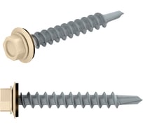 Кровельный саморез STARFIX 5.5x25 мм цинк шайба с прокладкой PT3 RAL 1015 250 штук SMC3-90851-250