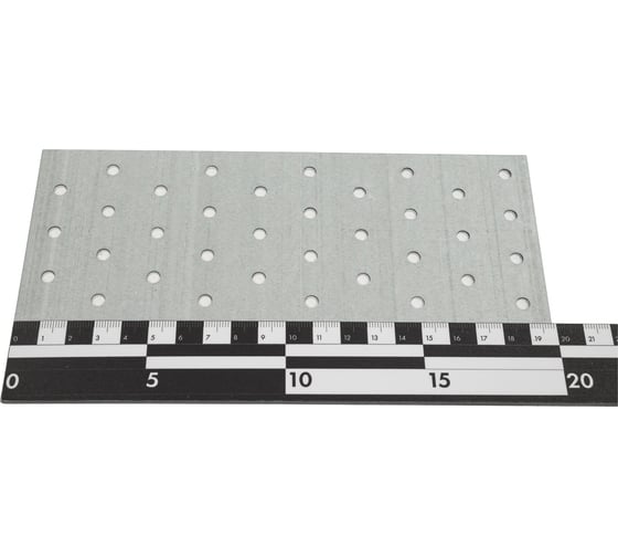 Прямая перфорированная пластитна ЦКИ 80x200x2, отверстия одинакового диаметра, цинк, 5 шт. 25348