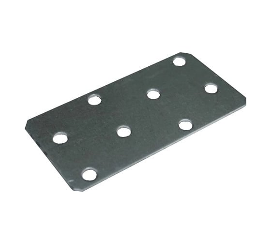 Прямая перфорированная пластитна ЦКИ 100x200x2, отверстия одинакового диаметра, цинк, 5 шт. 51696