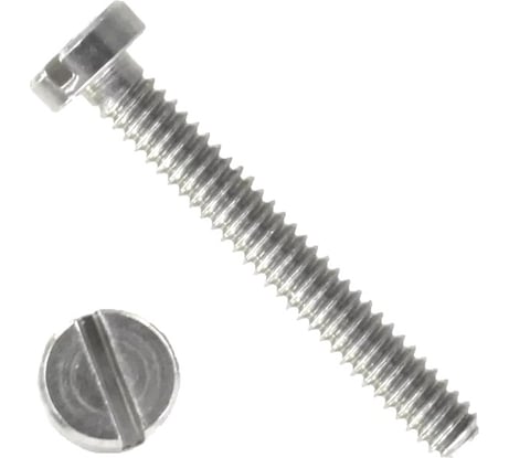 Винт с цилиндрической головой ВИРТУОЗ прямой шлиц, 4x8 мм, DIN 84, нерж. сталь А2, 16 шт. 44932