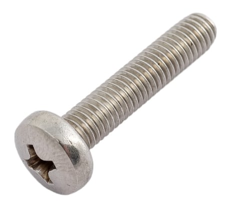 Винт с полукруглой головкой ВИРТУОЗ крестовой шлиц 5x25 мм, DIN 7985, нержавеющая сталь А2, 6 шт. 44611