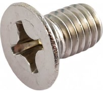 Винт с потайной головкой ВИРТУОЗ крестовой шлиц 6x10 мм, DIN 965, нержавеющая сталь А2, 4 шт. 44864
