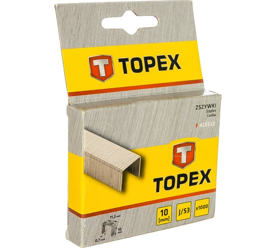 Скобы тип J (10 x 11.3 x 0.7 мм) 1000 шт. TOPEX 41E310