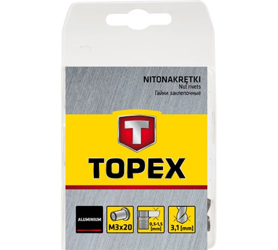Заклепки M3 (3.1 мм; 20 шт.) TOPEX 43E123