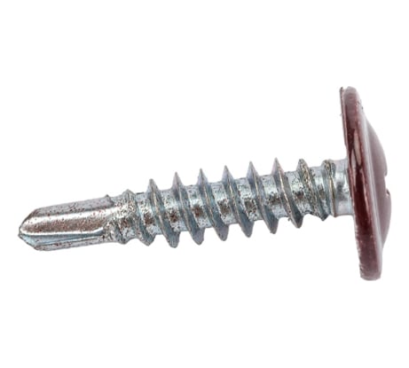 Саморезы с прессшайбой и сверлом по листовому металлу до 2мм Зубр RAL-8017 PH2 4,2х19мм 450шт 300211-42-019-8017