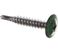 Саморезы с прессшайбой и сверлом по листовому металлу до 2мм Зубр RAL-6005 PH2 4,2х25мм 400шт 300211-42-025-6005