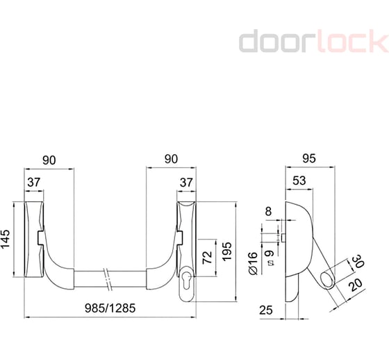 Механизм антипаник бара Doorlock DL PD910FR-BAR PZ72mm, черный, огнестойкий, без внешней ручки 75445