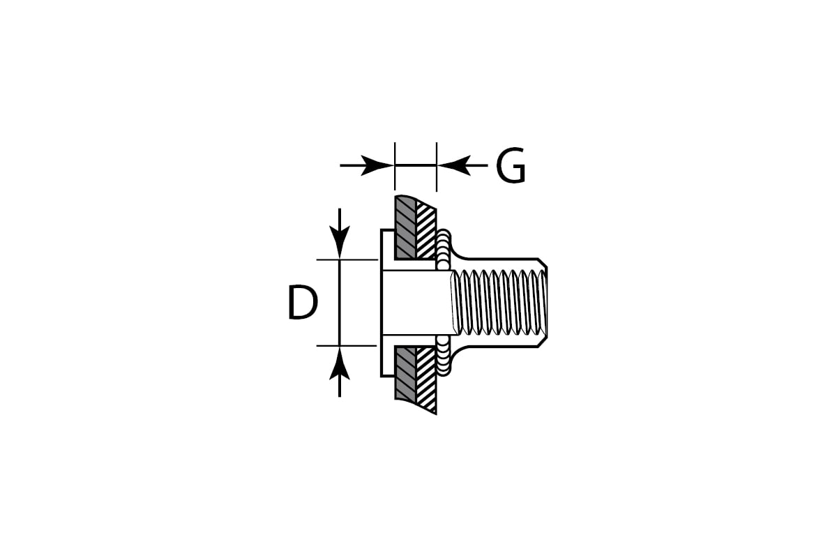 Резьбовая заклепка м5 чертеж