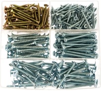 Крепеж в наборе УНИВЕРСАЛЬНЫЙ №3 Госкрепеж 5 позиций: шурупы, размер бокса 14х13 см СЭ.010039