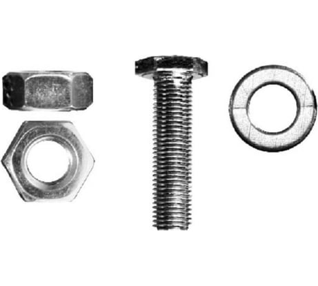 Болт с шестигранной головкой Невский Крепеж DIN933 цинк, М10x70 + гайка + шайба, 2 шт. 812727