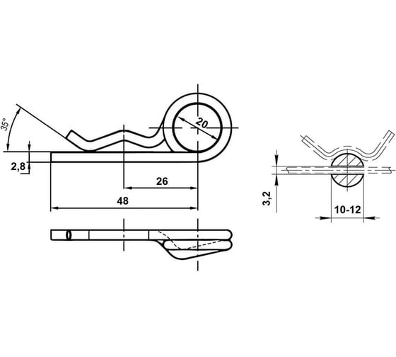 Шплинт Алтервиа 2,8х48 DIN 11024 Form D 10 шт. A00001.128048.10