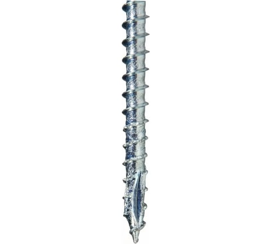 Шуруп Rusconnect CPW 06180 цилиндрический, полная резьба, 6x180 мм, белый цинк, 100 шт. 322501