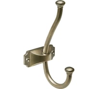 Мебельный крючок Kerron двухрожковый, античная бронза KR 0420 AB