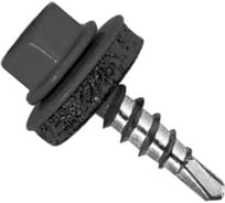 Кровельный саморез STARFIX 5.5x19 мм, цинк, шайба с прокладкой, PT3, RAL 7024, 300 шт. SMC3-32496-300