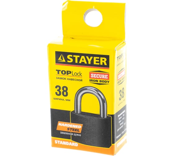 Навесной замок STAYER STANDARD 38мм 37160-38