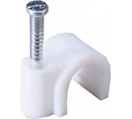 Пластиковая круглая скоба с гвоздем FORTISFLEX СПК 7 50шт 50025