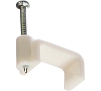 Пластиковая плоская скоба с гвоздем FORTISFLEX СПП 14 15шт 49456