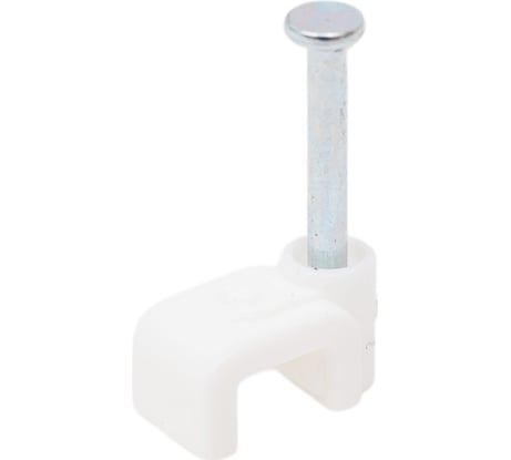 Пластиковая плоская скоба с гвоздем FORTISFLEX СПП 5 50шт 49449