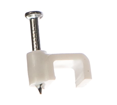 Пластиковая плоская скоба с гвоздем FORTISFLEX СПП 6 50шт 49450