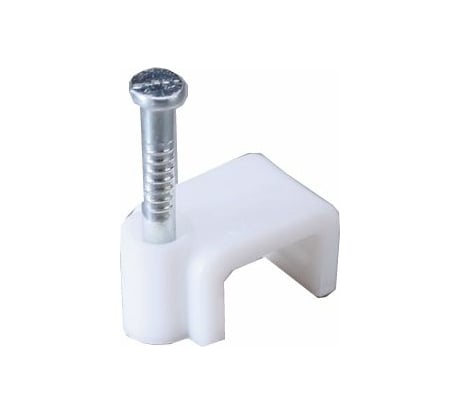 Пластиковая плоская скоба с гвоздем FORTISFLEX СПП 7 50шт 49451