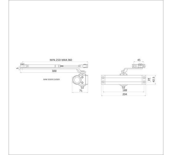 Дверной доводчик БУЛАТ ULTIMATE ДД-120 A-W 60-140 кг, белый, морозостойкий 14926