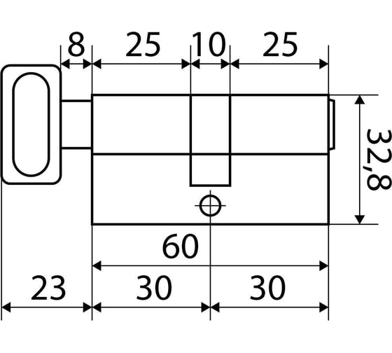 Цилиндровый механизм Стандарт MAX 60 (30x30В), SN, 5 кл. перф., ключ/верт. 14795