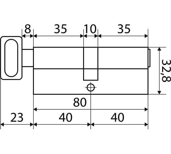 Цилиндровый механизм Стандарт MAX 80 (40x40В), SN, 5 кл. перф., ключ/верт. 14797