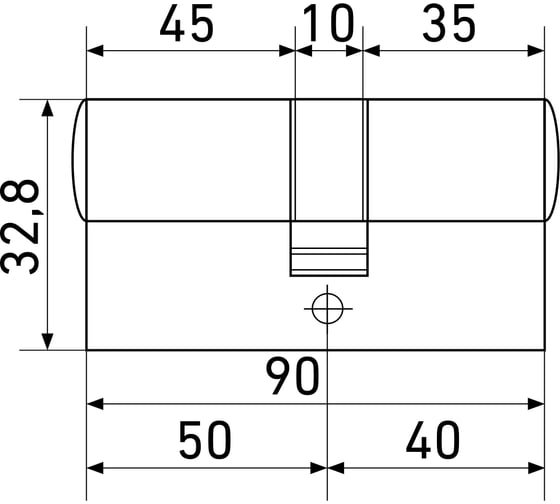 Цилиндровый механизм Стандарт MAX 90 (40x50), SN, 5 кл. перф., ключ/ключ 14793