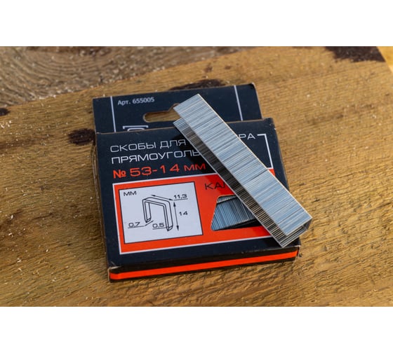 Cкоба каленая (1000 шт; 14x0.7 мм; Тип 53) для мебельного степлера ...