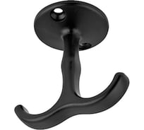 Мебельный крючок Kerron двухрожковый, матовый черный KR 0430 BL