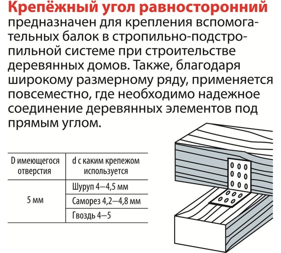 Равносторонний крепежный уголок 100х100х80х2, 4шт ГОСКРЕПЕЖ КР.090848