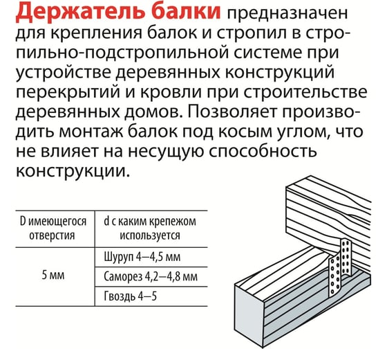Держатель балки, левый 40х170х40, 2шт ГОСКРЕПЕЖ КР.090902