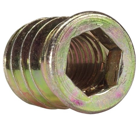 Резьбовая втулка с буртиком WOODWORK m8, l=17, 100 шт. 990.08.17