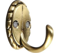 Мебельный крючок ТУНДРА KM1006AB, однорожковый, цвет бронза 2603143