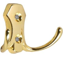 Мебельный крючок ТУНДРА KM201GP, двухрожковый, цвет золото 3025963