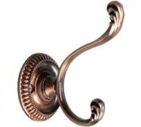 Мебельный крючок ТУНДРА KM212AC, двухрожковый, цвет медь 1866219