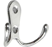 Мебельный крючок ТУНДРА KM207CP, двухрожковый, цвет хром 1866178