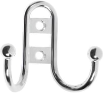Крючок-вешалка ТУНДРА двухрожковый (арт.220L) LIGHT, цвет хром 4645206