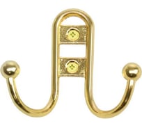 Крючок-вешалка ТУНДРА двухрожковый, (арт.220L) LIGHT, цвет золото 4645205