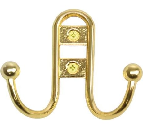 Крючок-вешалка ТУНДРА двухрожковый, (арт.220L) LIGHT, цвет золото 4645205