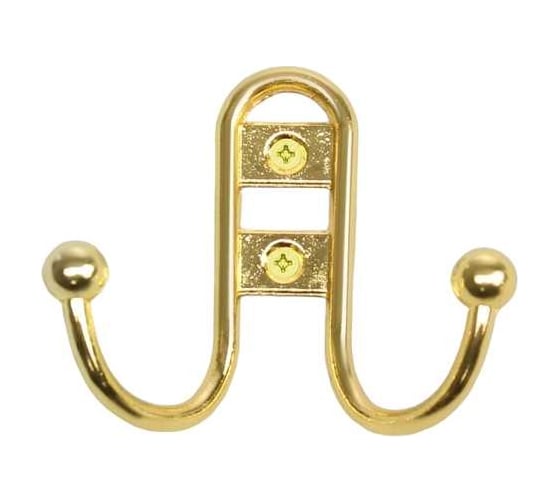 Крючок-вешалка ТУНДРА двухрожковый, (арт.220L) LIGHT, цвет золото 4645205