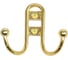 Крючок-вешалка ТУНДРА двухрожковый, (арт.220L) LIGHT, цвет золото 4645205 1