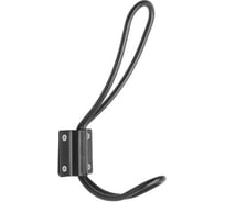 Мебельный крючок ТУНДРА, двухрожковый, цвет черный 5110446