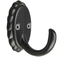 Мебельный крючок ТУНДРА, однорожковый, цвет черный 9145393