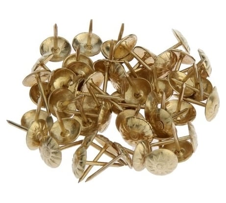Декоративные гвозди ТУНДРА 16x11 мм, фактурные, цвет золото, 50 шт. 7943379