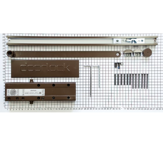 Доводчик со скользящей тягой Doorlock dl345s bc da en1-4, коричневый 75572